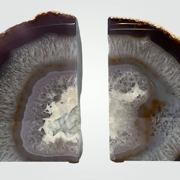 Crystal Bookends, Agate, Geode Center, Natural Home, Crystal Lover, 3+ lbs. (DH) - Picture 2 of 9